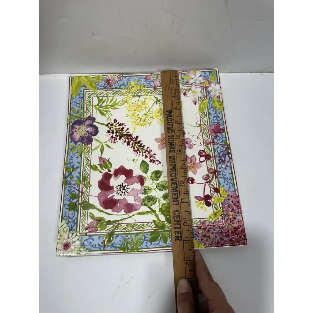 Gien France Millefleurs Floral Square Plate Tray Platter 11.5